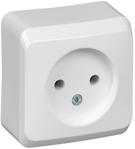 Розетка без заземления накладная Systeme Electric Этюд 1-м. белый  картинка